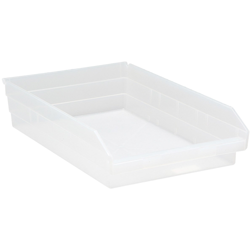 Bacs de rangement pour tablettes, 11-1/8" la x 4" H x 17-7/8" p, Transparent, Capacit&eacute; 40 lb Trail Hammer and Bolt