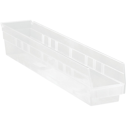 Bacs de rangement pour tablettes, 4-1/8" la x 4" H x 23-5/8" p, Transparent, Capacit&eacute; 50 lb Trail Hammer and Bolt