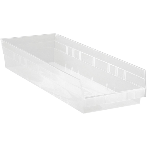 Bacs de rangement pour tablettes, 8-3/8" la x 4" H x 23-5/8" p, Transparent, Capacit&eacute; 50 lb Trail Hammer and Bolt