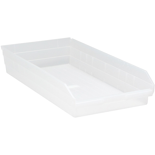 Bacs de rangement pour tablettes, 11-1/8" la x 4" H x 23-5/8" p, Transparent, Capacit&eacute; 50 lb Trail Hammer and Bolt