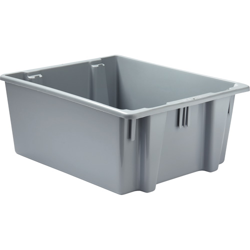 Stack & Nest Palletote Box, 10" x 19.5" x 23.5", Grey Trail Hammer and Bolt