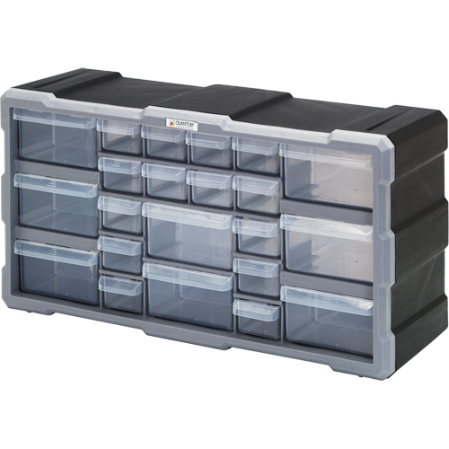 Armoire &agrave; tiroir, Plastique, 22 tiroirs, 19-1/2" x 6-1/4" x 10", Noir Trail Hammer and Bolt