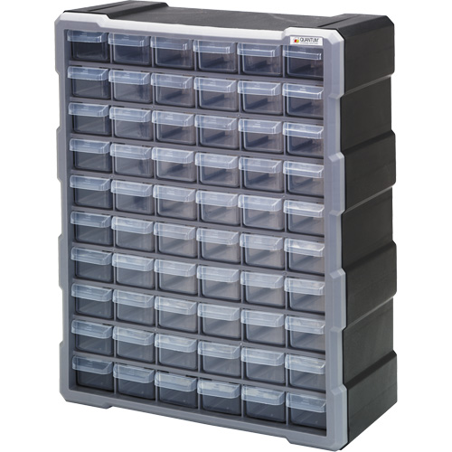 Armoire &agrave; tiroir, Plastique, 60 tiroirs, 15" x 6-1/4" x 18-3/4", Noir Trail Hammer and Bolt