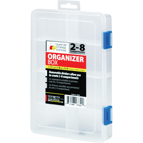 Boîte &agrave; compartiments en plastique, 5,5" la x 7,75" p x 1,75" h, 8 compartiments Trail Hammer and Bolt