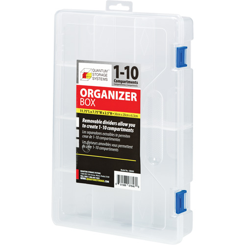 Boîte &agrave; compartiments en plastique, 7,75" la x 11,75" p x 2,2" h, 10 compartiments Trail Hammer and Bolt