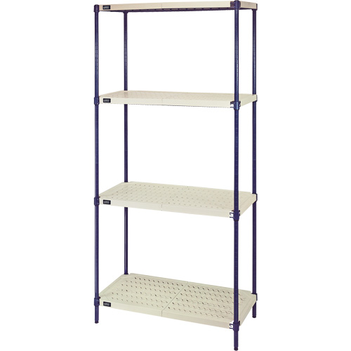 &eacute;tag&egrave;re en fils m&eacute;talliques avec tablettes en plastique, Cadre en fils m&eacute;talliques avec tablettes en plastique, Sans boulons, Capacit&eacute; 600 lb, 30" la x 72" h x 18" p Trail Hammer and Bolt