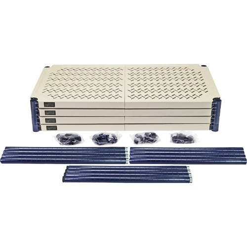 &eacute;tag&egrave;re en fils m&eacute;talliques avec tablettes en plastique, Cadre en fils m&eacute;talliques avec tablettes en plastique, Sans boulons, Capacit&eacute; 600 lb, 30" la x 72" h x 18" p Trail Hammer and Bolt