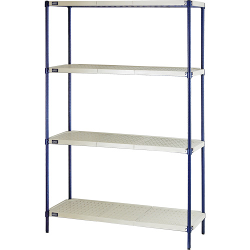 &eacute;tag&egrave;re en fils m&eacute;talliques avec tablettes en plastique, Cadre en fils m&eacute;talliques avec tablettes en plastique, Sans boulons, Capacit&eacute; 600 lb, 48" la x 72" h x 18" p Trail Hammer and Bolt