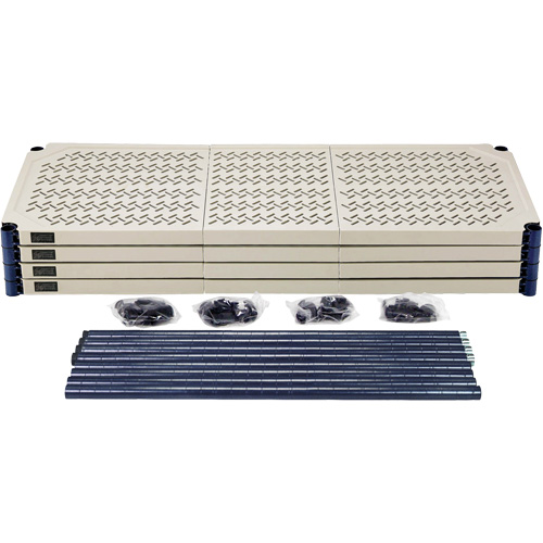 &eacute;tag&egrave;re en fils m&eacute;talliques avec tablettes en plastique, Cadre en fils m&eacute;talliques avec tablettes en plastique, Sans boulons, Capacit&eacute; 600 lb, 48" la x 72" h x 18" p Trail Hammer and Bolt