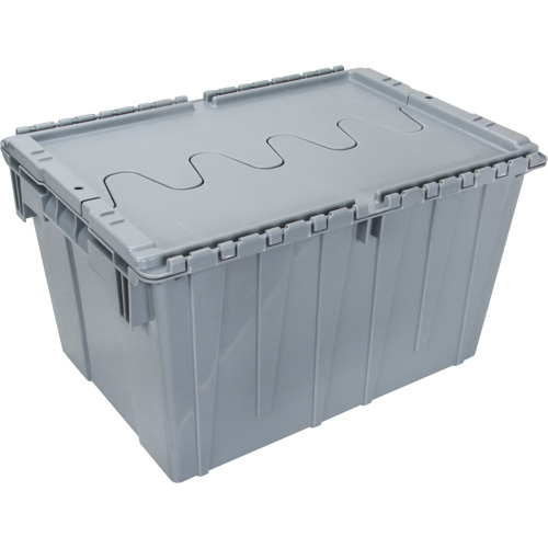 Contenant de distribution en plastique avec dessus basculant, 21,65" x 15,5" x 12,5", Gris Trail Hammer and Bolt