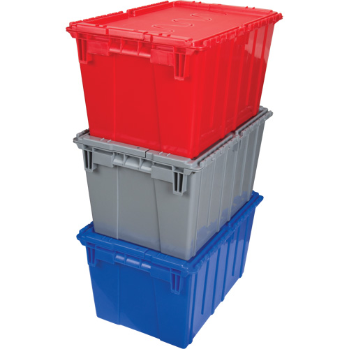 Contenant de distribution en plastique avec dessus basculant, 21,65" x 15,5" x 12,5", Gris Trail Hammer and Bolt