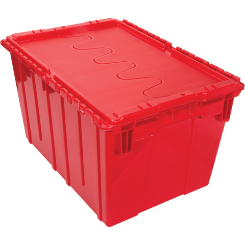 Flip Top Plastic Distribution Container, 21.65" x 15.5" x 12.5", Red Trail Hammer and Bolt