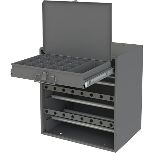 Wire and Terminal Storage Cabinet, Steel, 1 Drawers, 15-9/16" x 11-7/8" x 16-3/8", Grey Trail Hammer and Bolt