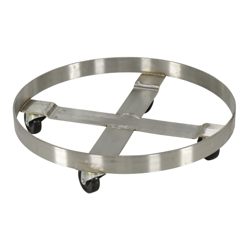 Chariots pour barils, Acier inoxydable, Capacit&eacute;e 800 lb, Diam&egrave;tre 23-1/4", Roue en Caoutchouc Trail Hammer and Bolt