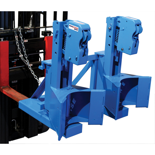 Manipulateur de barils MORSPEED 1500 pour chariot &eacute;l&eacute;vateur, Pour 55 gal. US (45 gal. imp.) Trail Hammer and Bolt