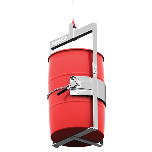 Appareil de levage pour baril en acier inoxydable avec crochet sur le dessous, 30 - 55 gal. US (25 - 45 gal. imp.), Cap. 1000 lb/454 kg Trail Hammer and Bolt