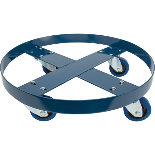 Chariot pour baril, Acier, Capacit&eacute;e 1400 lb, Diam&egrave;tre 24", Roue en &eacute;lastique bleu Trail Hammer and Bolt