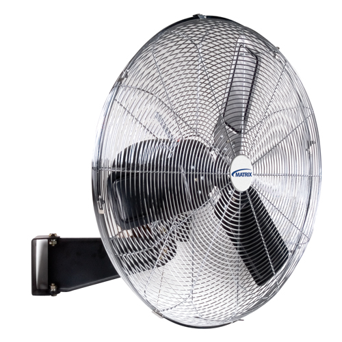 Non-Oscillating Wall Fan, Industrial, 2 Speed, 30" Diameter Trail Hammer and Bolt