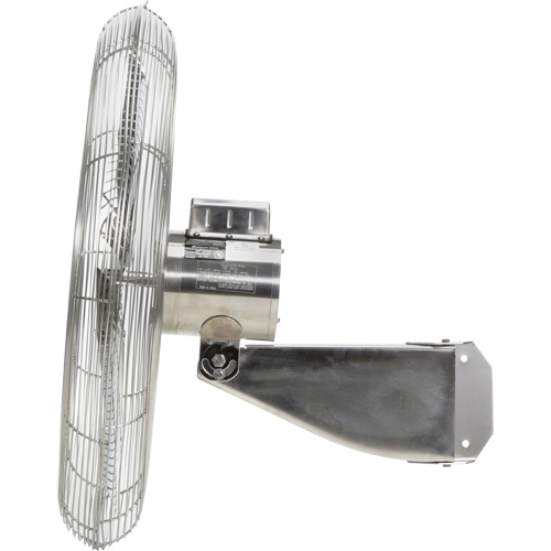 Stainless Steel Food Service Washdown Air Circulating Fans, Industrial, 1 Speed, 20" Diameter Trail Hammer and Bolt