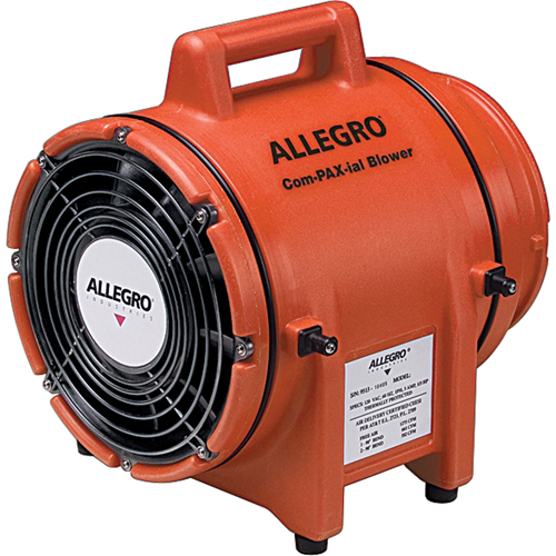 ALLEGRO INDUSTRIES 8" Plastic COM-PAX-IAL Blowers, 1/3 HP, 831 CFM Trail Hammer and Bolt
