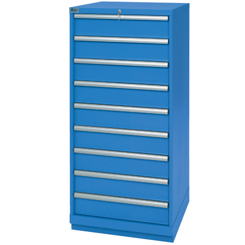 Armoires de rangement avec tiroirs, 9 tiroirs, 28-1/4" la x 28-1/2" p x 59-1/2" h, Bleu brillant Trail Hammer and Bolt