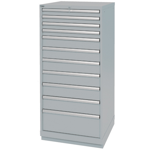 Armoires de rangement avec tiroirs, 11 tiroirs, 28-1/4" la x 28-1/2" p x 59-1/2" h, Gris Trail Hammer and Bolt