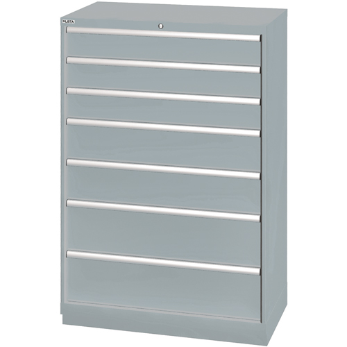 Armoires de rangement avec tiroirs, 7 tiroirs, 40-1/4" la x 22-1/2" p x 59-1/2" h, Gris Trail Hammer and Bolt