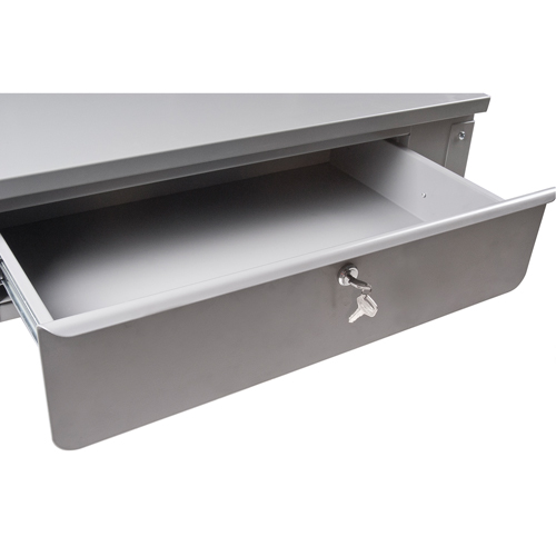 Pupitre d'atelier mural, 34-1/2" la x 28" p x 31" h, Gris Trail Hammer and Bolt