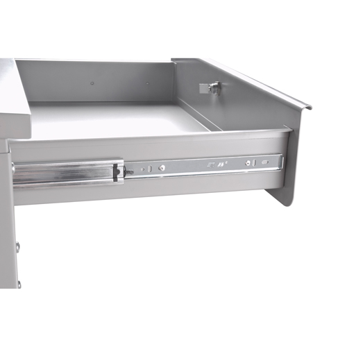 Cabinet Style Shop Desk, 34-1/2" W x 30" D x 53" H, Grey Trail Hammer and Bolt