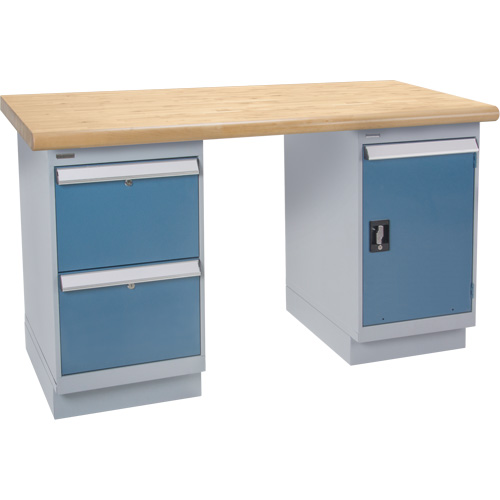 Workbench, Door & Drawers, 2500 lbs. Cap., 60" W x 36" D, 34" H Trail Hammer and Bolt