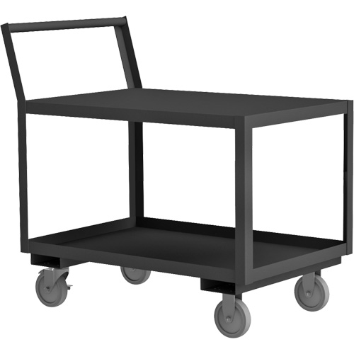 Chariot de service avec surface surbaiss&eacute;e, 2 niveaux, 18-1/4" la x 33" p x 37-1/2" h, 1200 lb Cap Trail Hammer and Bolt