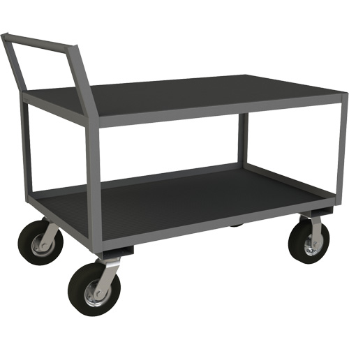 Low Profile Instrument Cart, 2 Tiers, 24-1/4" W x 51" D x 40-15/16" H, 1200 lbs. Cap. Trail Hammer and Bolt