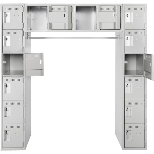 Assembled Archettes Clean Line Economy Lockers, 16 -tier, Bank of 3, 18" x 72" x 12", Steel Trail Hammer and Bolt