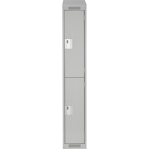 Clean Line Lockers, 2 -tier, 12" x 18" x 78", Steel, Grey, Rivet (Assembled) Trail Hammer and Bolt