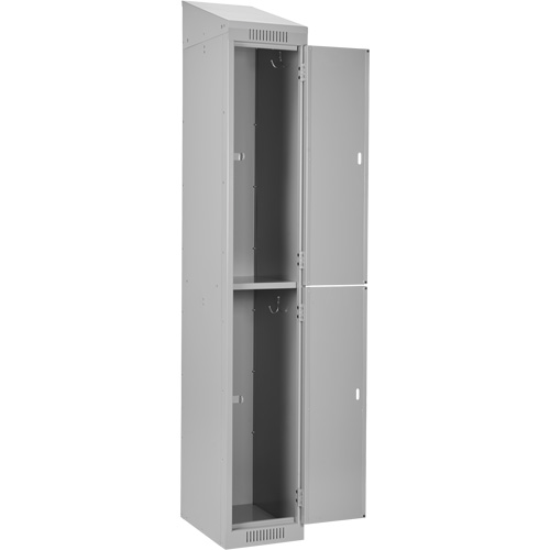 Clean Line Lockers, 2 -tier, Bank of 3, 36" x 18" x 78", Steel, Grey, Rivet (Assembled) Trail Hammer and Bolt