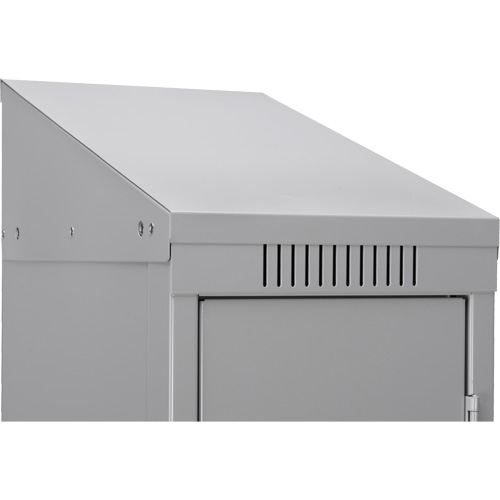 Clean Line Lockerette, 6 -tier, Bank of 4, 48" x 18" x 78", Steel, Charcoal, Rivet (Assembled) Trail Hammer and Bolt