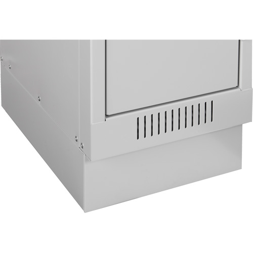 Clean Line Lockerette, 6 -tier, Bank of 4, 48" x 18" x 76", Steel, Charcoal, Rivet (Assembled) Trail Hammer and Bolt