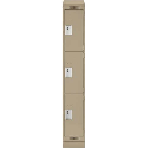 Casiers Clean Line, 3 niveaux, 12" x 18" x 82", Acier, Beige, Rivet (assembl&eacute;) Trail Hammer and Bolt