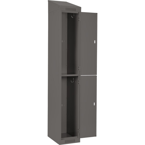 Clean Line Lockers, 2 -tier, Bank of 4, 48" x 18" x 78", Steel, Charcoal, Rivet (Assembled) Trail Hammer and Bolt