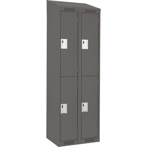 Casiers Clean Line, 2 niveaux, Bloc de 2, 24" x 18" x 78", Acier, Charbon, Rivet (assembl&eacute;) Trail Hammer and Bolt