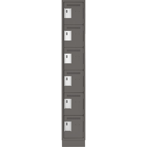 Clean Line Lockerette, 6 -tier, 12" x 18" x 76", Steel, Charcoal, Rivet (Assembled) Trail Hammer and Bolt