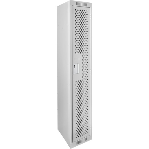 Clean Line Lockers, 12" x 12" x 72", Steel, Grey, Rivet (Assembled), Perforated Trail Hammer and Bolt