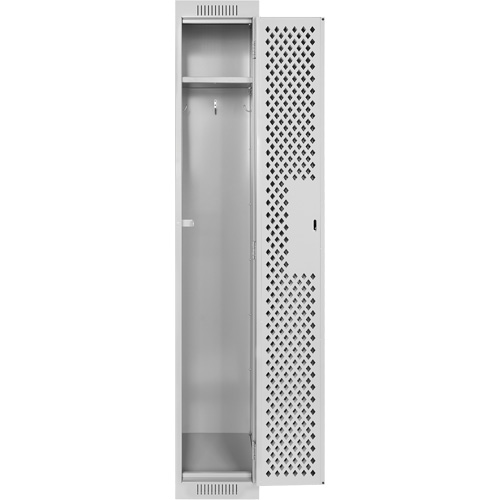 Clean Line Lockers, 12" x 12" x 72", Steel, Grey, Rivet (Assembled), Perforated Trail Hammer and Bolt
