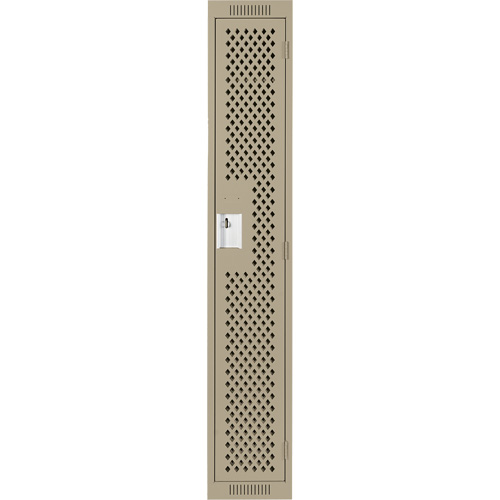 Clean Line Lockers, 12" x 12" x 72", Steel, Beige, Rivet (Assembled), Perforated Trail Hammer and Bolt