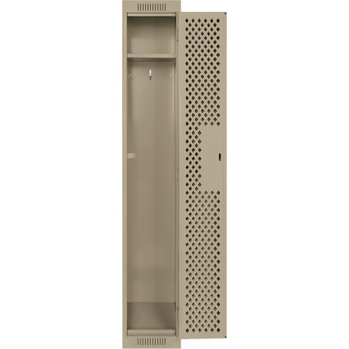 Clean Line Lockers, 12" x 12" x 72", Steel, Beige, Rivet (Assembled), Perforated Trail Hammer and Bolt