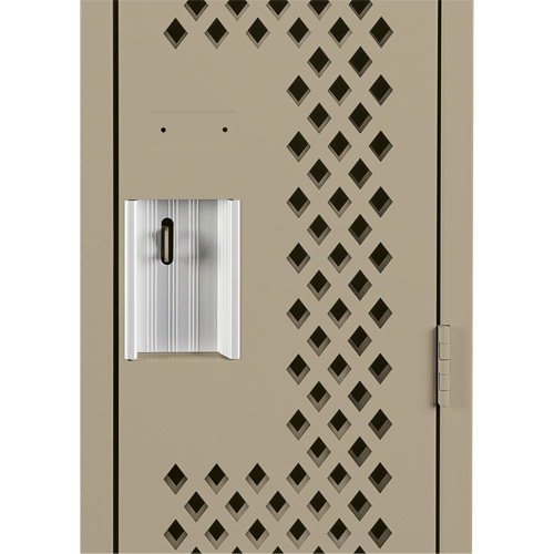 Clean Line Lockers, Bank of 3, 36" x 12" x 72", Steel, Beige, Rivet (Assembled), Perforated Trail Hammer and Bolt