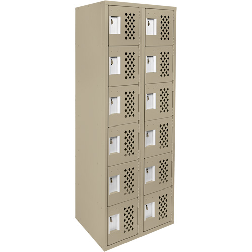 Petit casier perfor&eacute; Clean-Line, 6 niveaux, Bloc de 2, 12" x 72" x 12", Acier Trail Hammer and Bolt