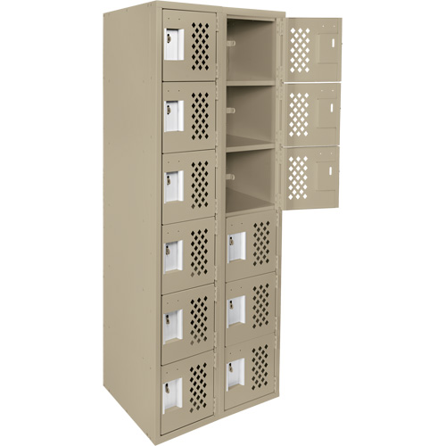 Petit casier perfor&eacute; Clean-Line, 6 niveaux, Bloc de 2, 12" x 72" x 12", Acier Trail Hammer and Bolt