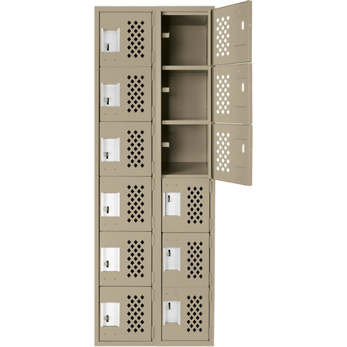 Petit casier perfor&eacute; Clean-Line, 6 niveaux, Bloc de 2, 12" x 72" x 12", Acier Trail Hammer and Bolt