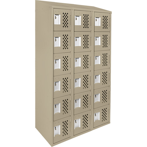 Petit casier perfor&eacute; Clean-Line, 6 niveaux, Bloc de 3, 12" x 72" x 12", Acier Trail Hammer and Bolt